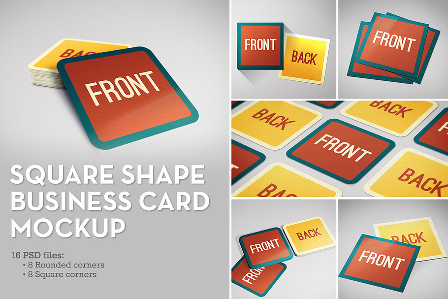 Square Shape Business Card Mockup in Print Mockups - product preview 8
