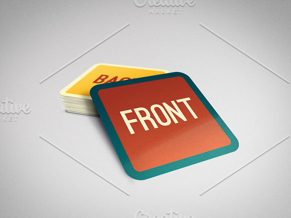 Square Shape Business Card Mockup in Print Mockups - product preview 1