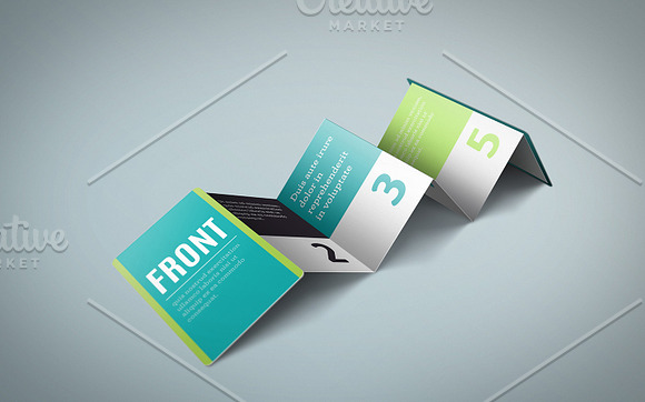 Z-Card Mock-up - 6 Panels C-Fold in Print Mockups - product preview 3