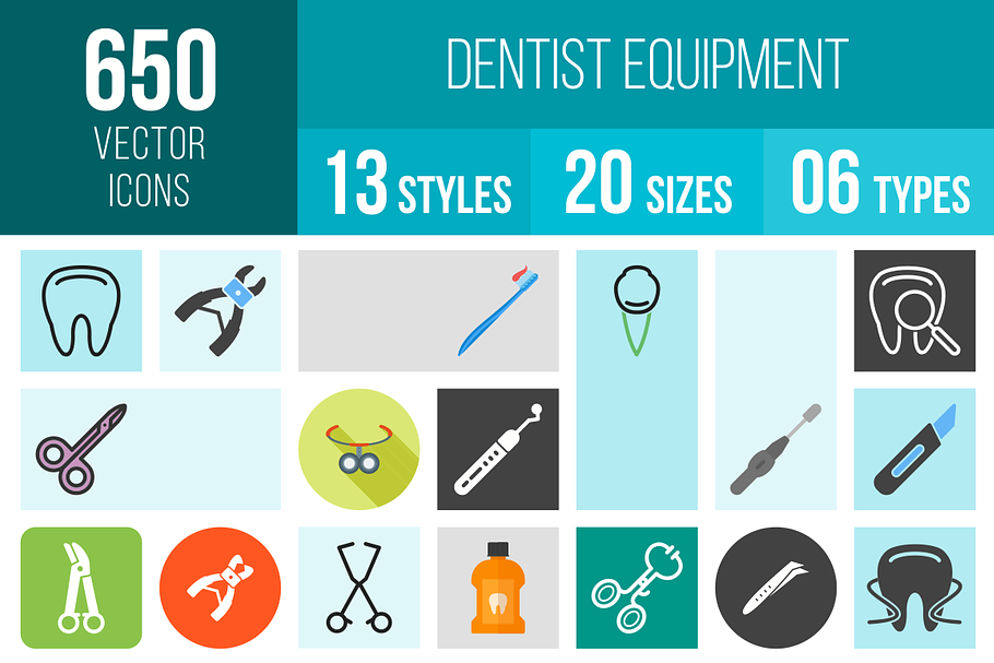 650 Dentist Equipment Icons