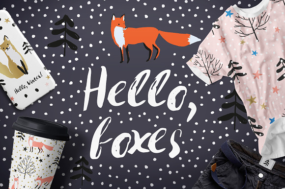 Hello, foxes in Illustrations - product preview 4