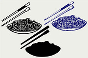Noodle with chopsticks SVG
