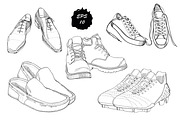 Doodle men's footwear (vector)