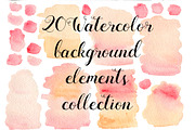 20 Watercolor pink textures