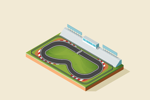 Isometric Illustration - Race Track