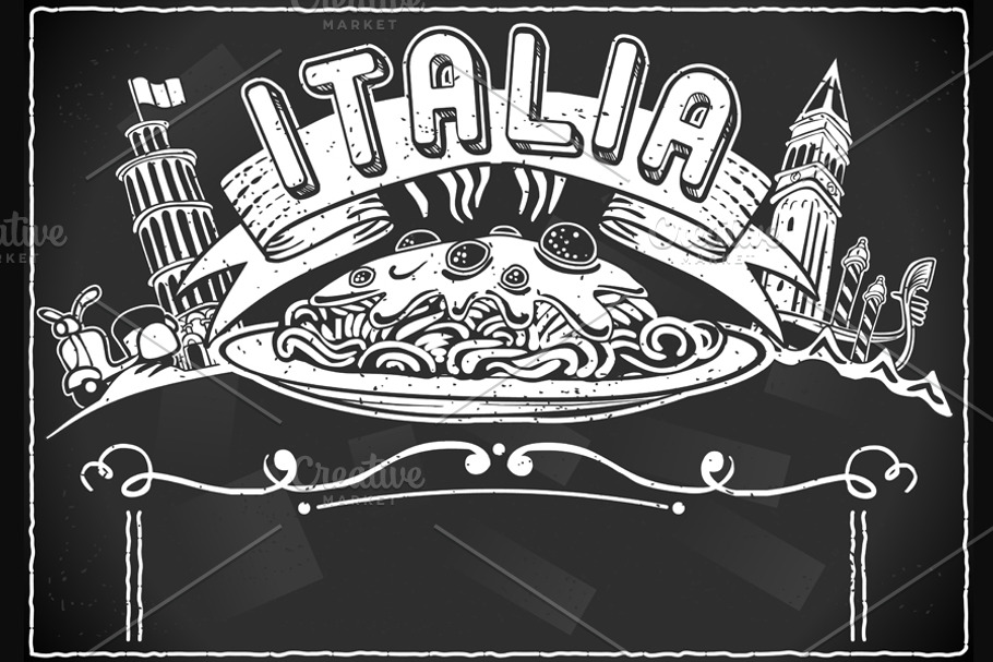 Graphic Element for Italian Menu in Illustrations - product preview 8