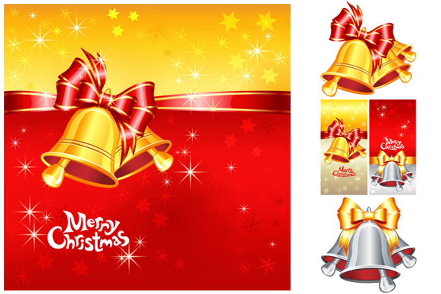 SET with Christmas bells in Illustrations - product preview 8