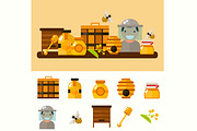Flat honey product set