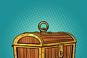 Pirate wood treasure chest closed
