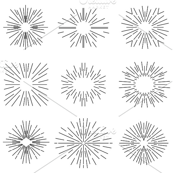Sunburst Vector Rays in Illustrations - product preview 1
