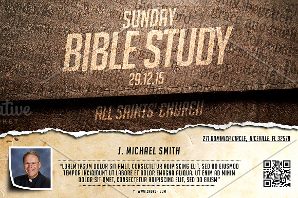 Sunday Bible Study in Flyer Templates - product preview 1