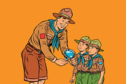 scoutmaster shows little insect 
