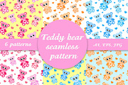 Teddy bear seamless pattern