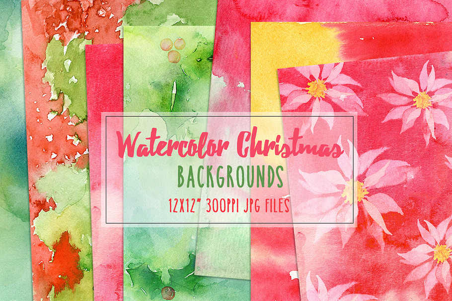 Watercolor Christmas Backgrounds