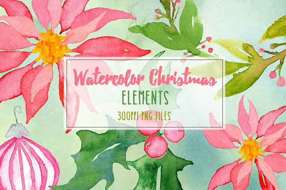 Watercolor Christmas Bundle + Bonus in Illustrations - product preview 4