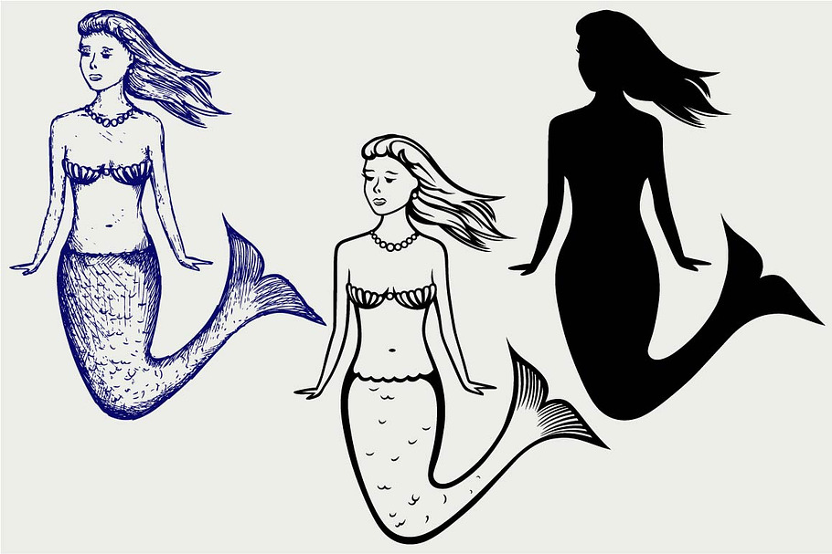 Cute mermaid SVG in Cute Icons - product preview 8