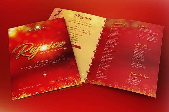 Rejoice Christmas Cantata Program in Brochure Templates - product preview 2