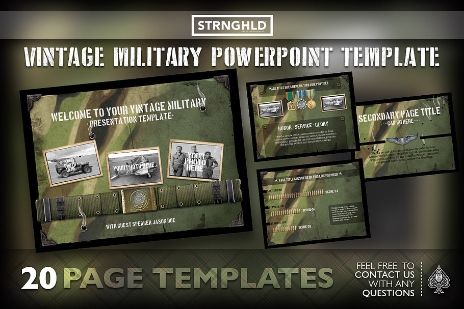 Vintage Military Powerpoint Template