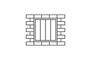 Jail window line icon