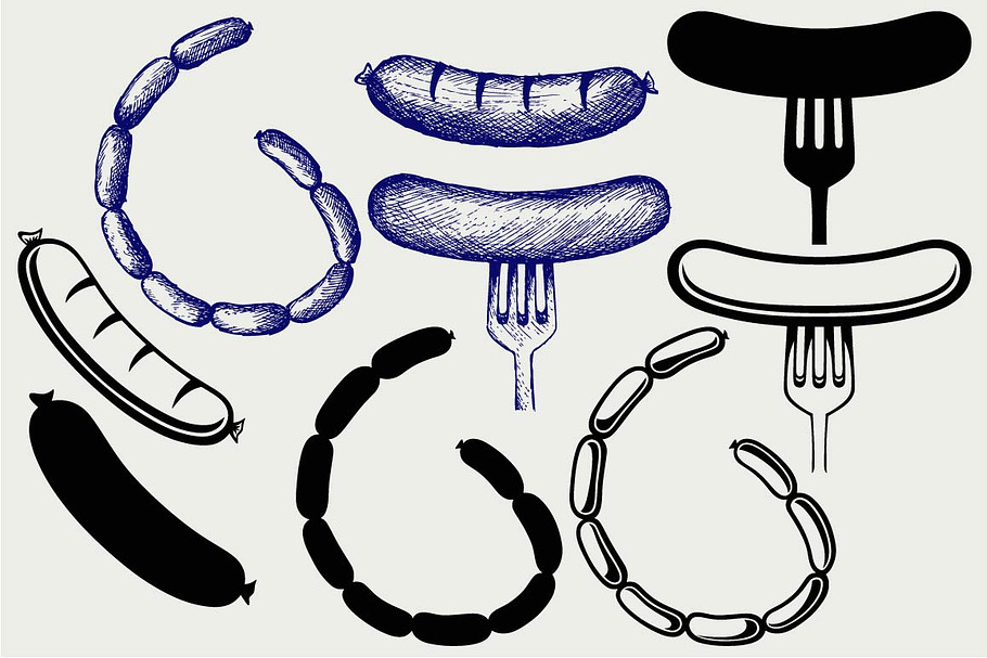Sausage and frankfurters SVG in Graphics - product preview 8