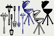Bbq objects SVG DXF