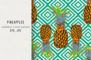 Pineapples abstract vector pattern