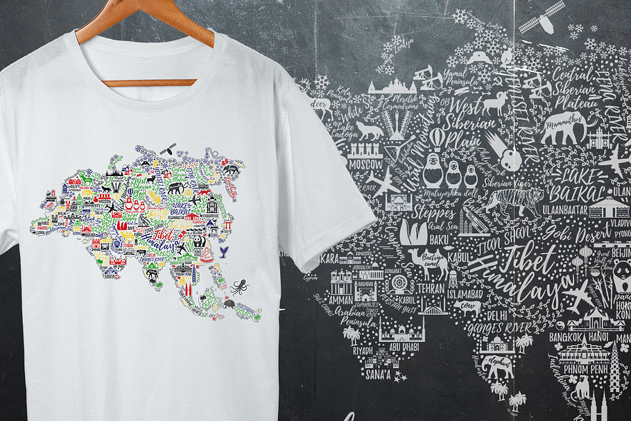 Eurasia Travel Map. in Illustrations - product preview 8