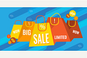 Big sale and discounts banner.