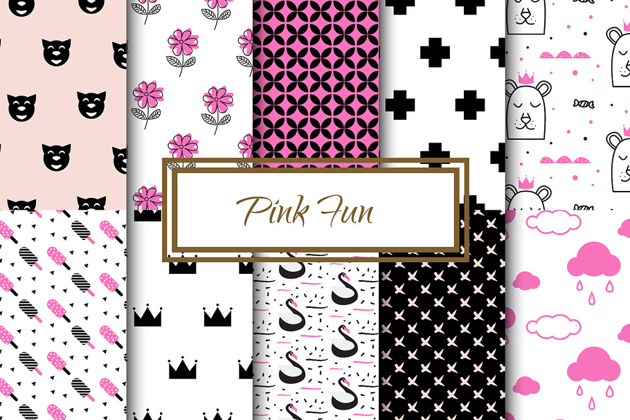 Pink fun patterns for girls in Patterns - product preview 8