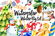 Watercolor Winter Big Set