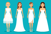 Women in wedding dresses
