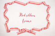 Red Ribbon Christmas Frame