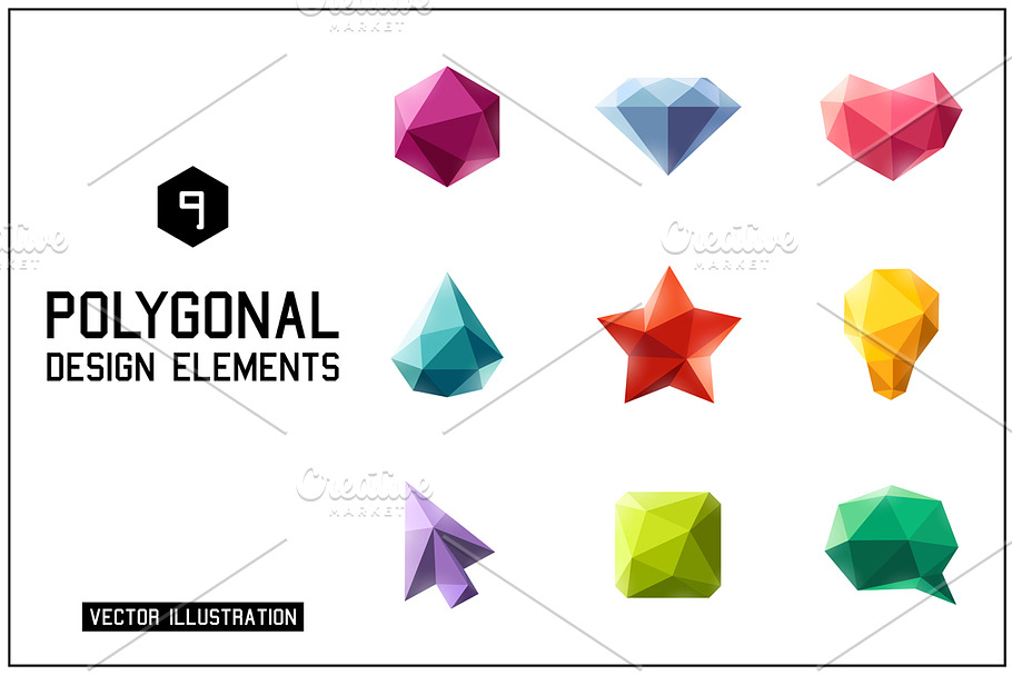 Polygonal geometric figures in Illustrations - product preview 8
