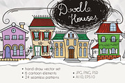 Set of Cute Doodle Houses