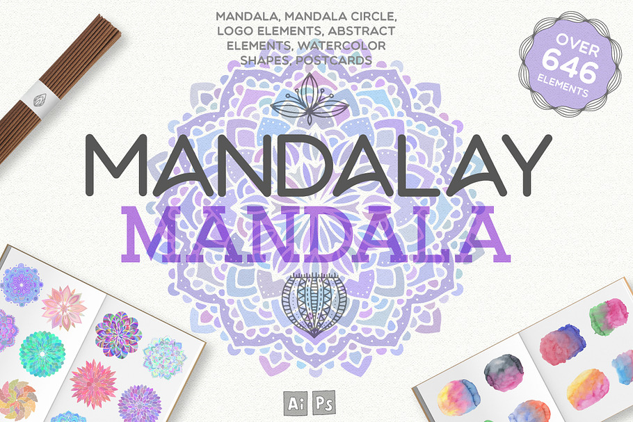 Mandalay Mandala [646 Elements] in Illustrations - product preview 8