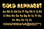 Golden alphabet letters numbers