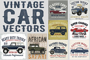 Vector Set Of Vintage Cars