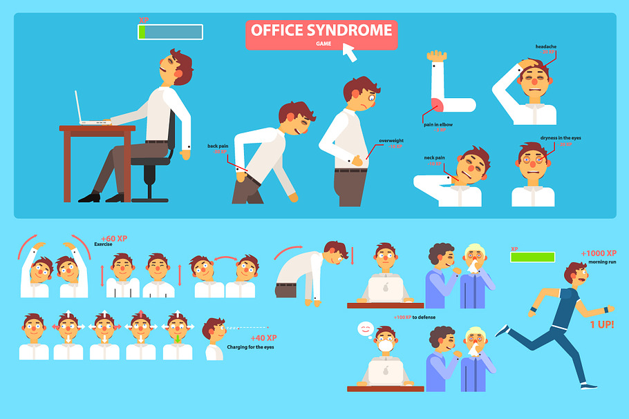 Office Syndrome Health Care in Illustrations - product preview 8