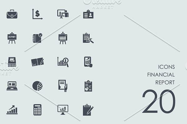 Financial report icons