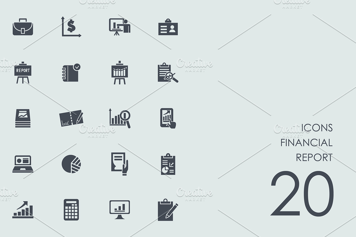 Financial report icons in Icons - product preview 8