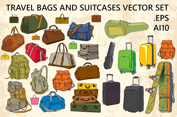 Vector Travel Bags in Objects - product preview 1