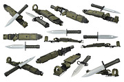 Knife army military set