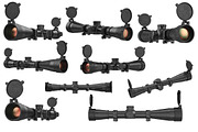 Scope optical sniper rifle black set
