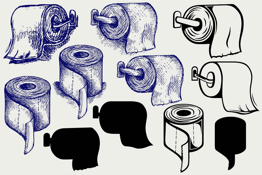 Toilet paper SVG in Graphics - product preview 8