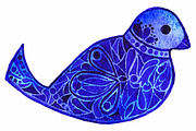 Blue violet pattern bird vector
