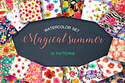 Magical summer in watercolor