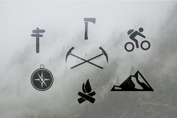 Outdoor Adventure Icons in Illustrations - product preview 1