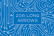 206 Hand Drawn Long Vector Arrows