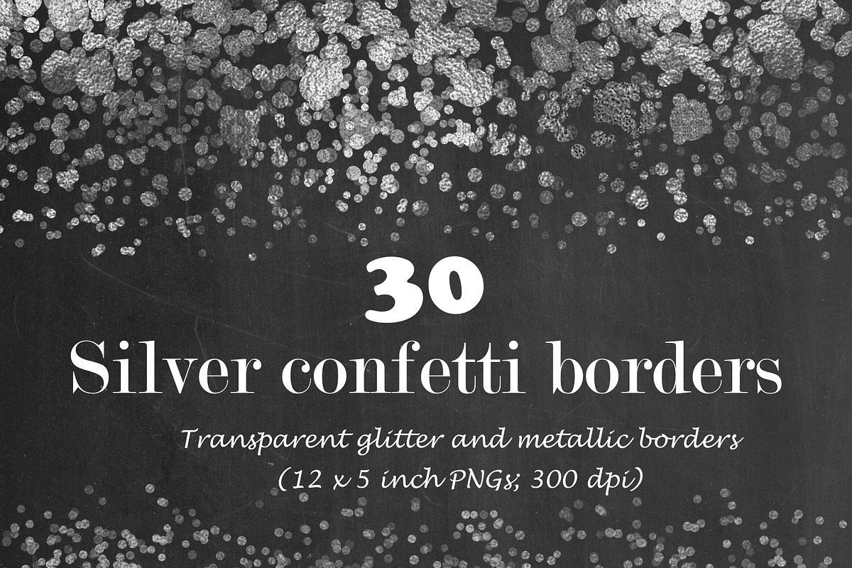 Silver confetti border overlay in Patterns - product preview 8