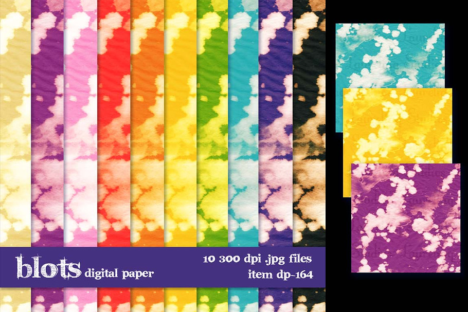 Blots textured digital paper in Textures - product preview 8